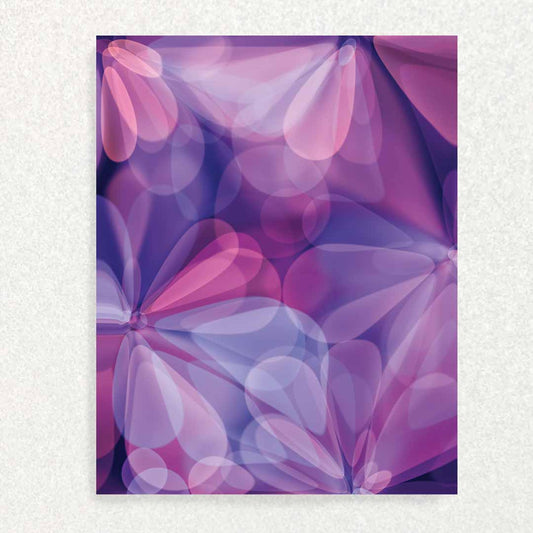 Front of Mother’s Day Sympathy Card for Loss of Mom purple and pink crystal flowers
