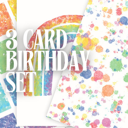 3 Card Birthday Set - Rainbow Vibes