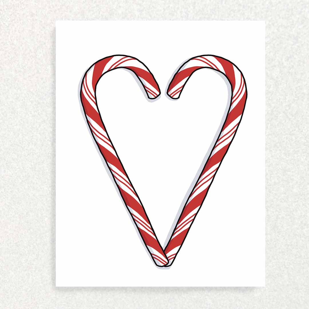 Two candy canes that make a heart