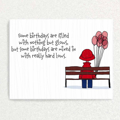 Birthday Grief: Grief and Loss Card Written Hugs Designs 