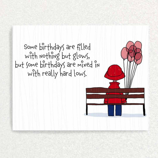 Birthday Grief: Grief and Loss Card Written Hugs Designs 