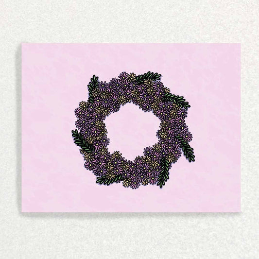 Child Loss Flower Wreath: Mother’s Day Card Written Hugs Designs 