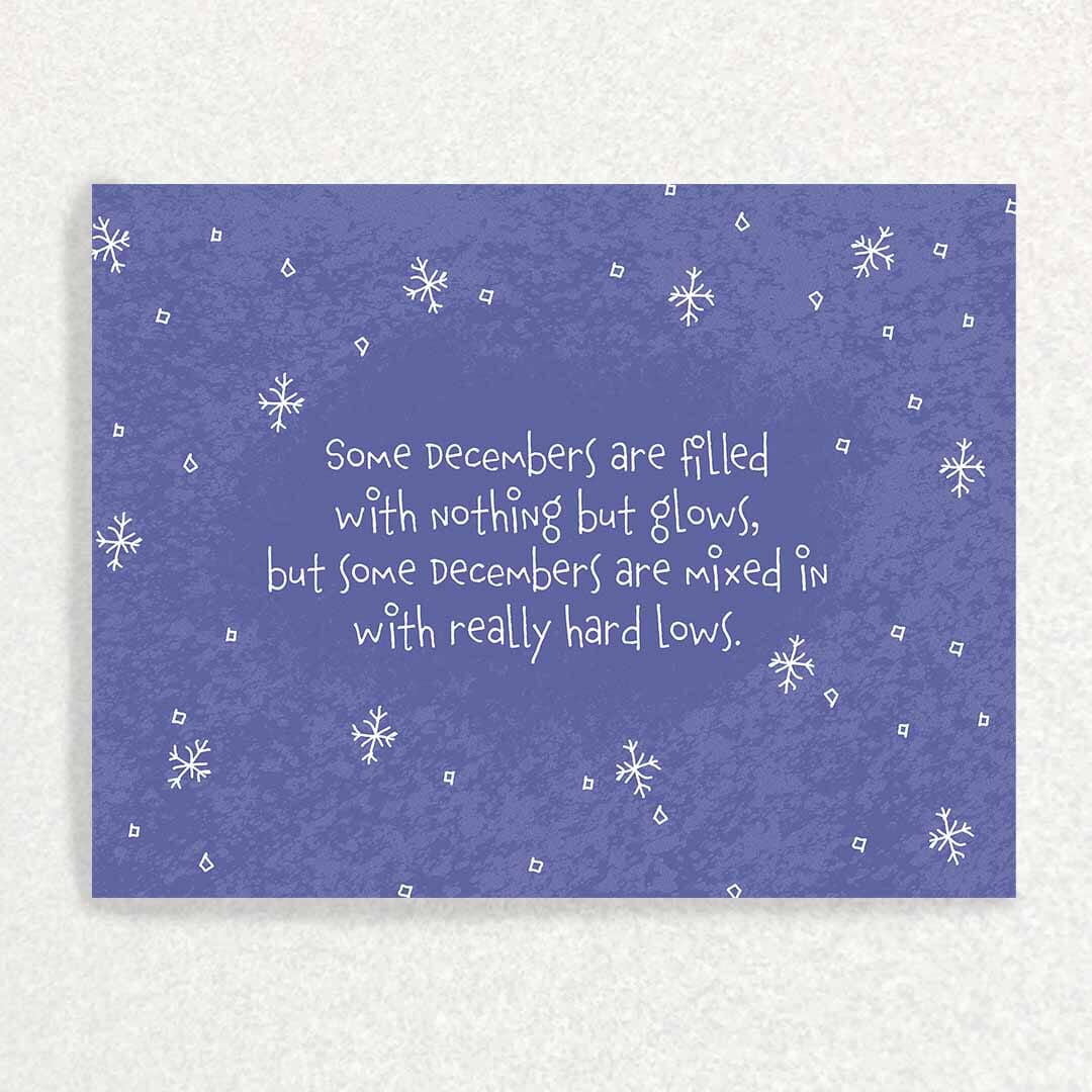 December Grief Anniversary : Grief and Loss Card Written Hugs Designs 