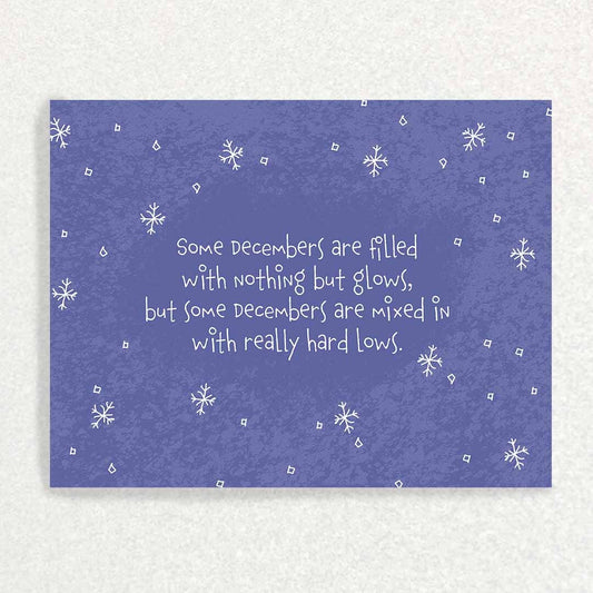 December Grief Anniversary : Grief and Loss Card Written Hugs Designs 