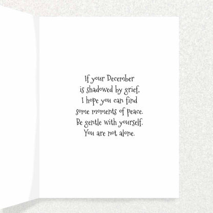 December Sympathy: Anniversary of Loss : Grief and Loss Card Portrait Written Hugs Designs 