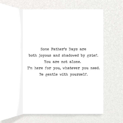 Father’s Day Both And Celebratory and Sympathy Card: Joy and Grief Written Hugs Designs 