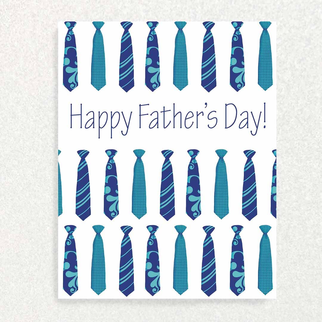 Father’s Day: Keepsake Prompt Card Blue Ties Written Hugs Designs 