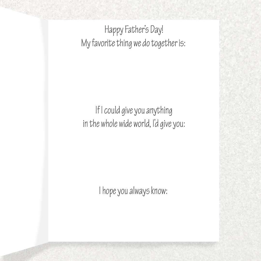 Father’s Day: Keepsake Prompt Card Blue Ties Written Hugs Designs 