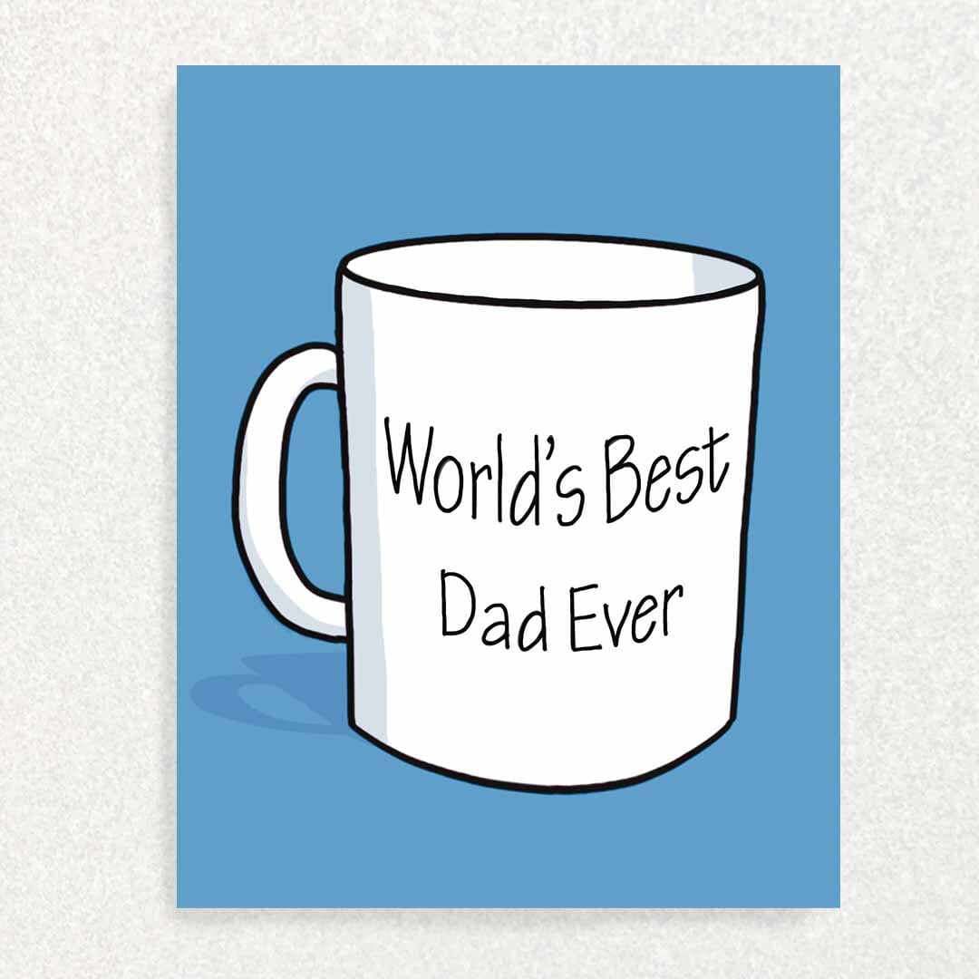 Father’s Day: Keepsake Prompt Card World’s Best Dad Mug Written Hugs Designs 