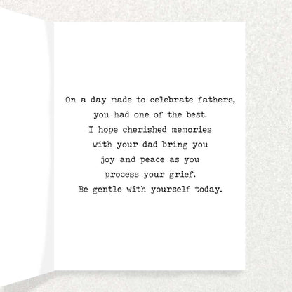 Father’s Day Sympathy Card: Loss of Close Dad Written Hugs Designs 