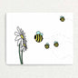 Flowers and Bees: Blank Inside Card Written Hugs Designs 