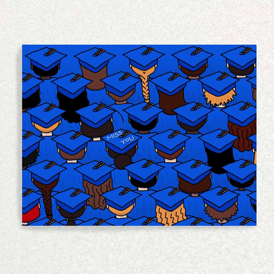Graduation Caps: Grief and Loss Card: Grieving Graduate Sympathy Card Written Hugs Designs 