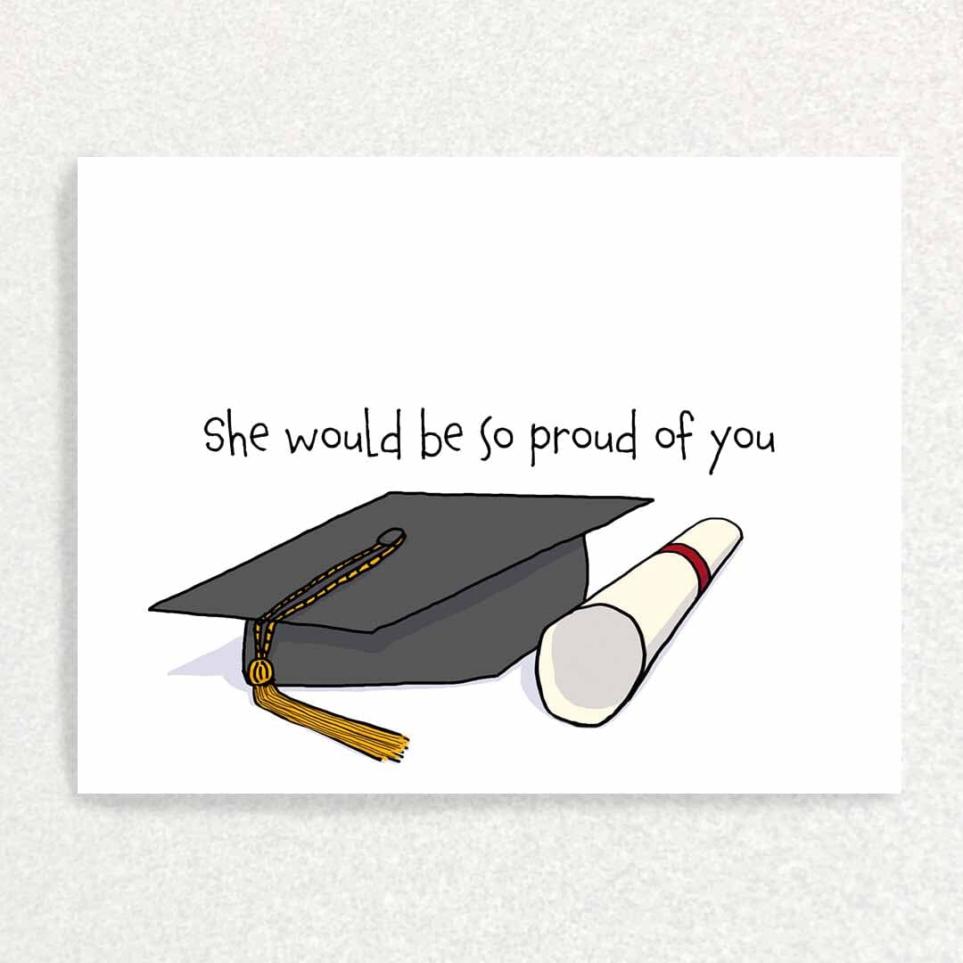 Grieving Graduate Graduation Card : Loss of Her : Grief and Loss Card Written Hugs Designs 