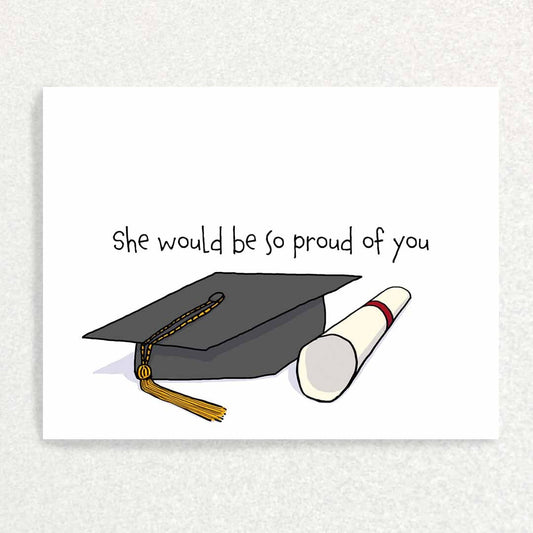 Grieving Graduate Graduation Card : Loss of Her : Grief and Loss Card Written Hugs Designs 