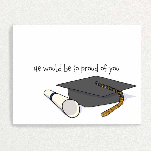 Grieving Graduate Graduation Card : Loss of Him : Grief and Loss Card Written Hugs Designs 