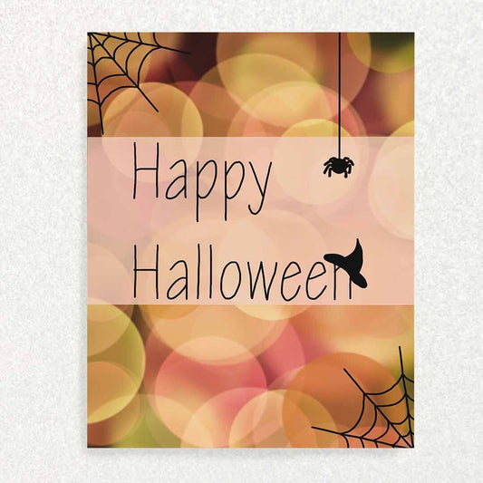 Halloween Spider Card: Happy Halloween Card Written Hugs Designs 