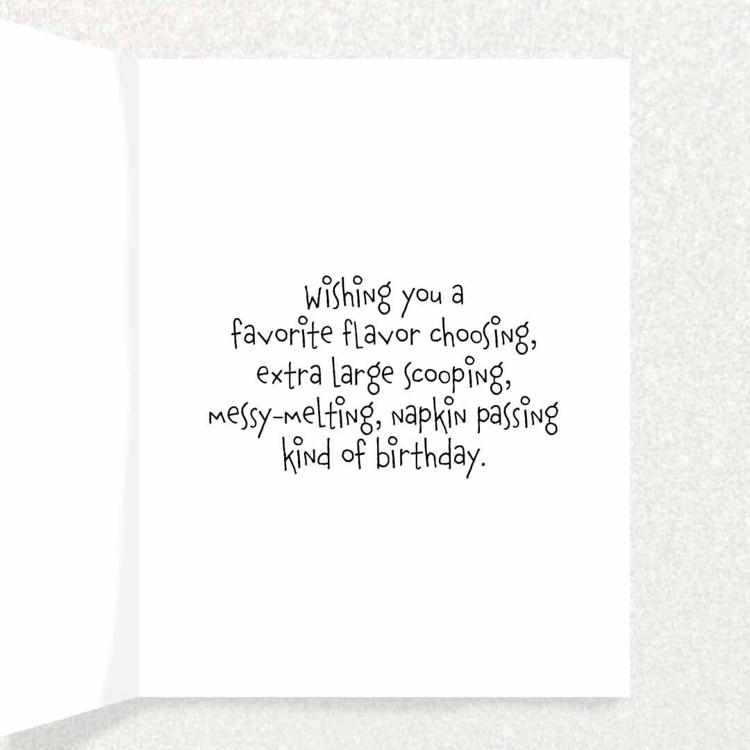 Ice Cream Birthday Card: Fun and Light Written Hugs Designs 