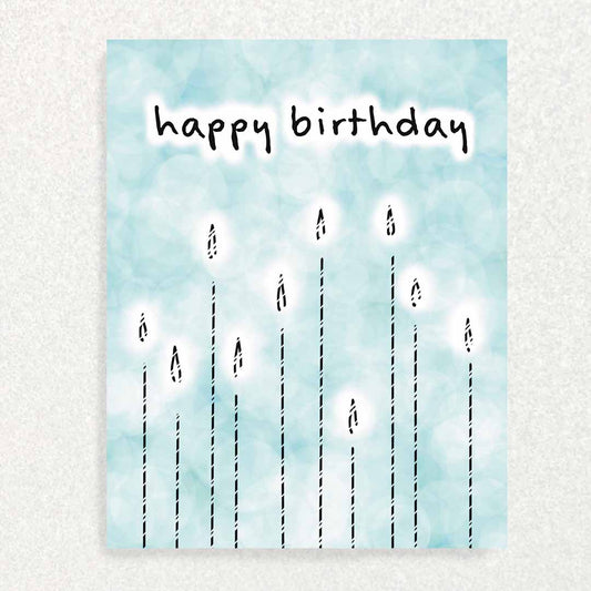 Blue Candles: Keepsake Interview Prompts Card