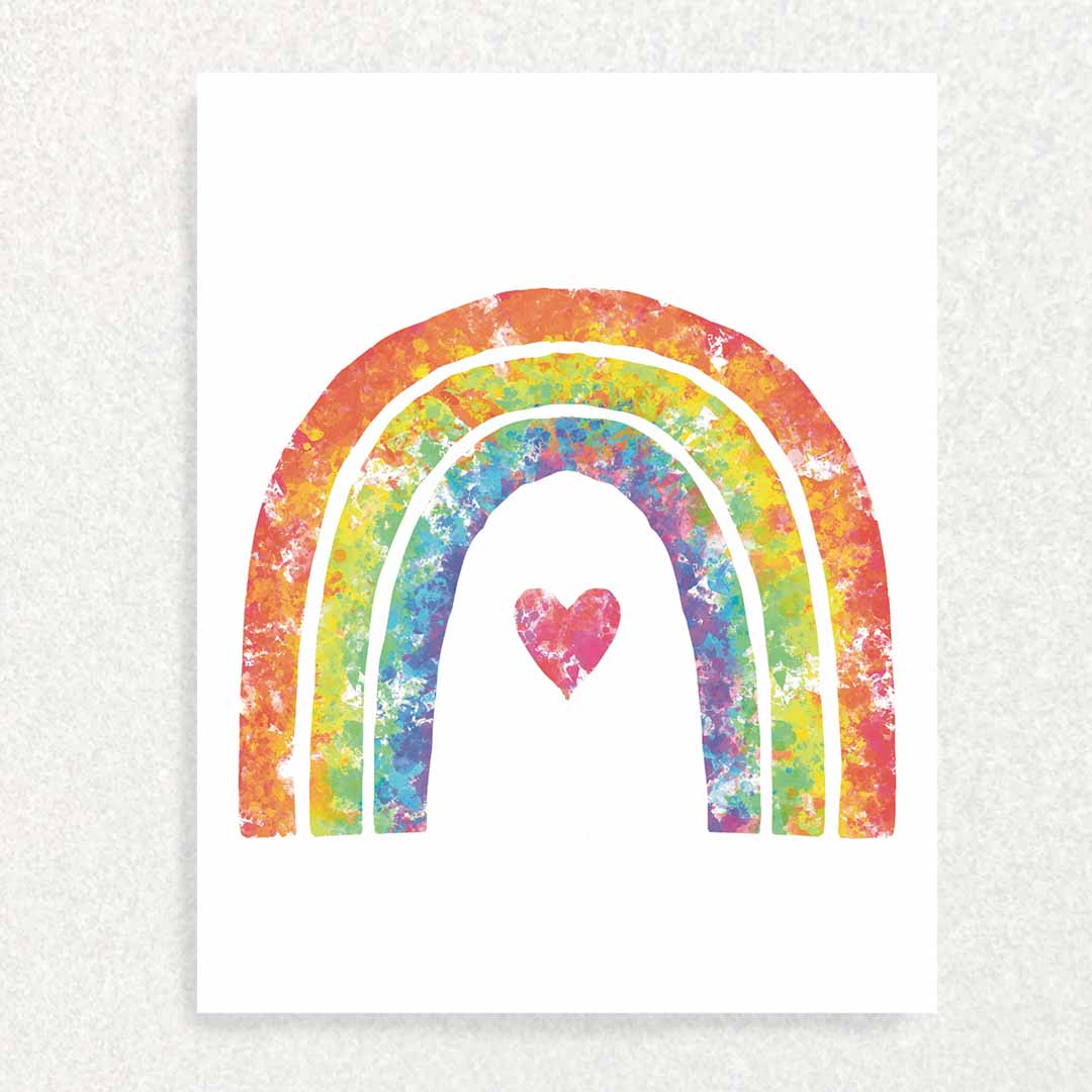 Rainbow with heart under it's arch