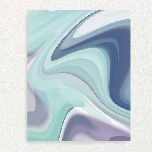 Front of Teal Marble Card teals and blues and purple marbled together