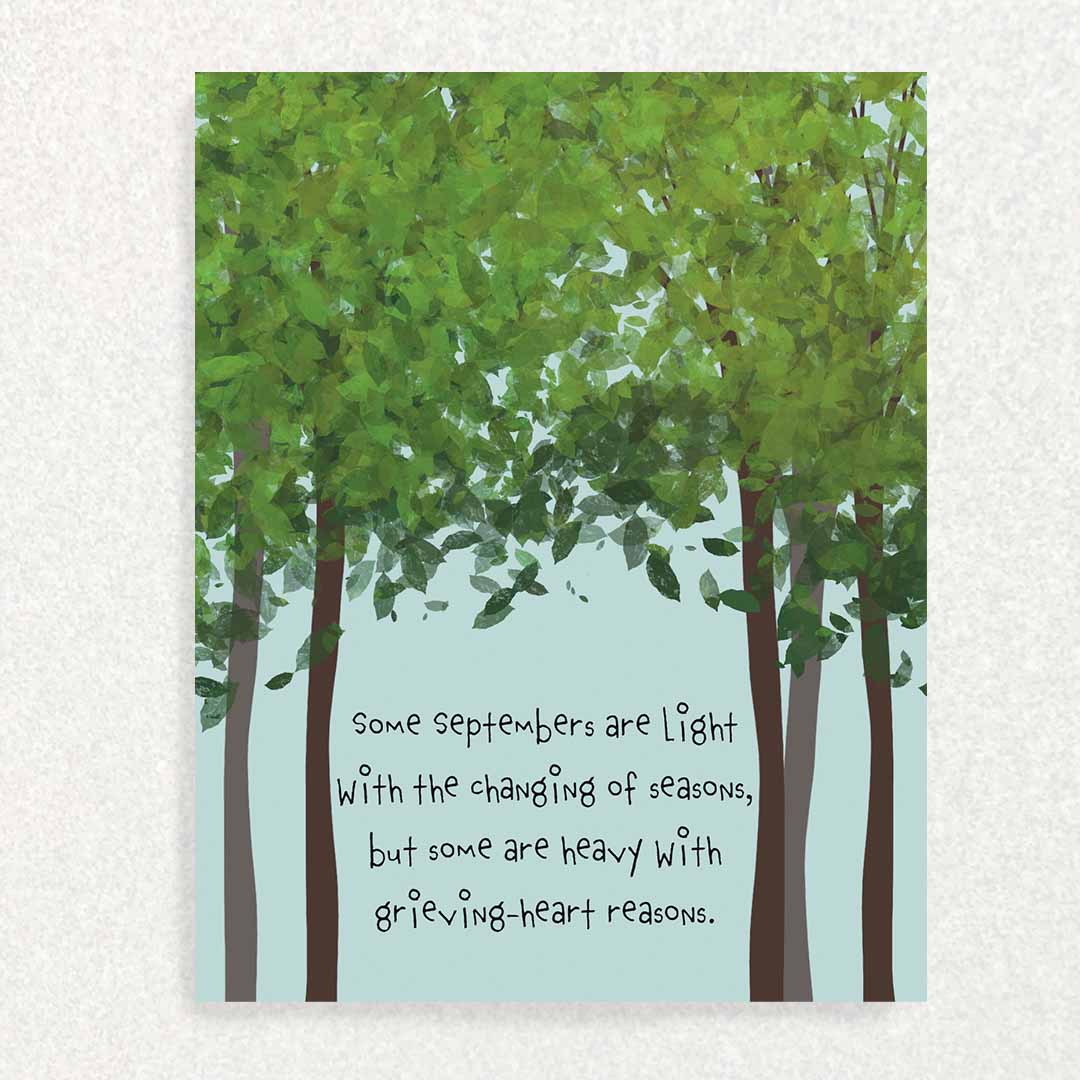 Front of September Anniversary of Loss Sympathy Card