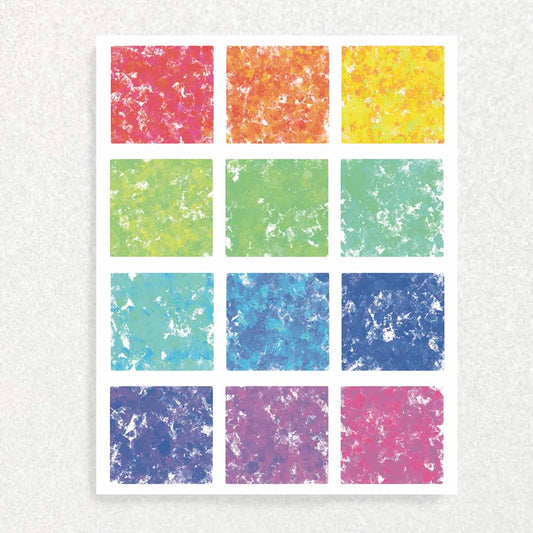 Rainbow Squares Birthday: Keepsake Interview Prompts Card