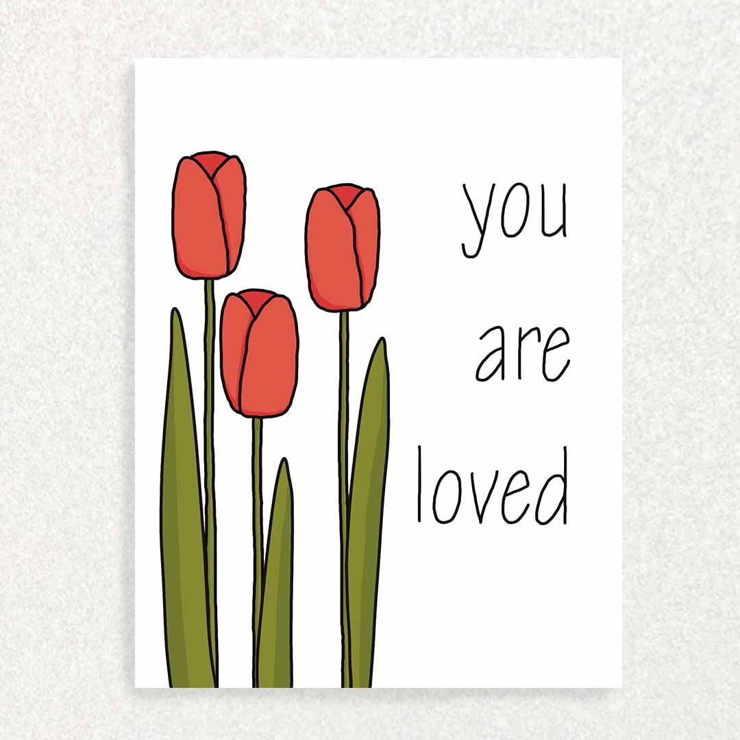 You Are Loved Affirmation Card Promoting Mental Health