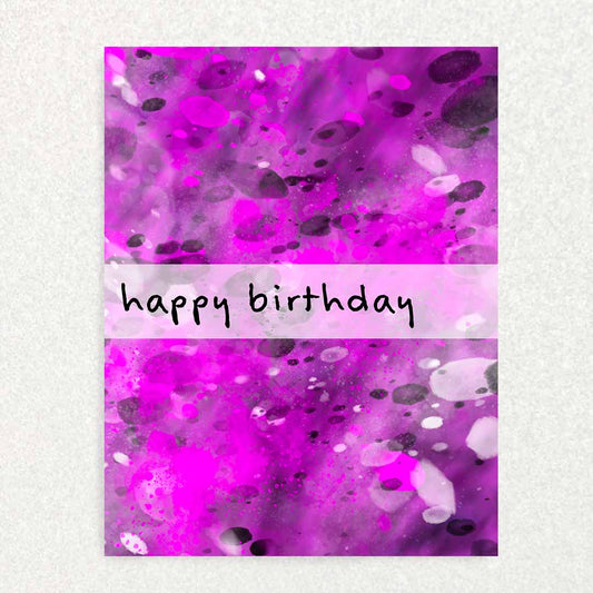 Front of Pink Birthday Keepsake Prompt Card
