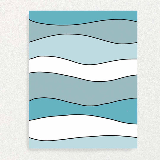 Front of Waves of Grief - Let us Support you - Sympathy Card waves of blues
