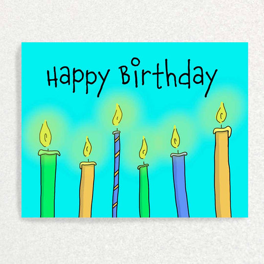 Front of Birthday Candle Birthday Card with keepsake prompts inside candles