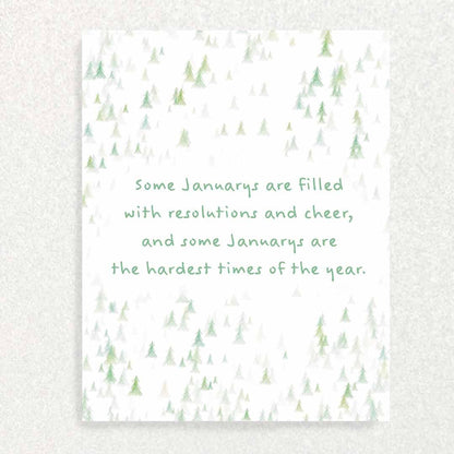 January Grief Anniversary : Grief and Loss Card Written Hugs Designs 