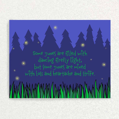 June Grief Anniversary : Grief and Loss Card Written Hugs Designs 