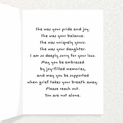 Loss of Daughter Sympathy Card Written Hugs Designs 