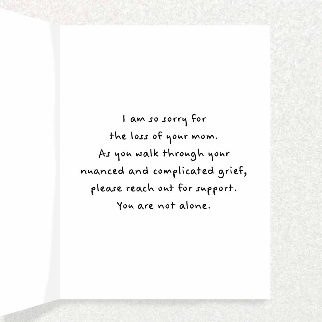 Loss of Mom Sympathy Card Written Hugs Designs 