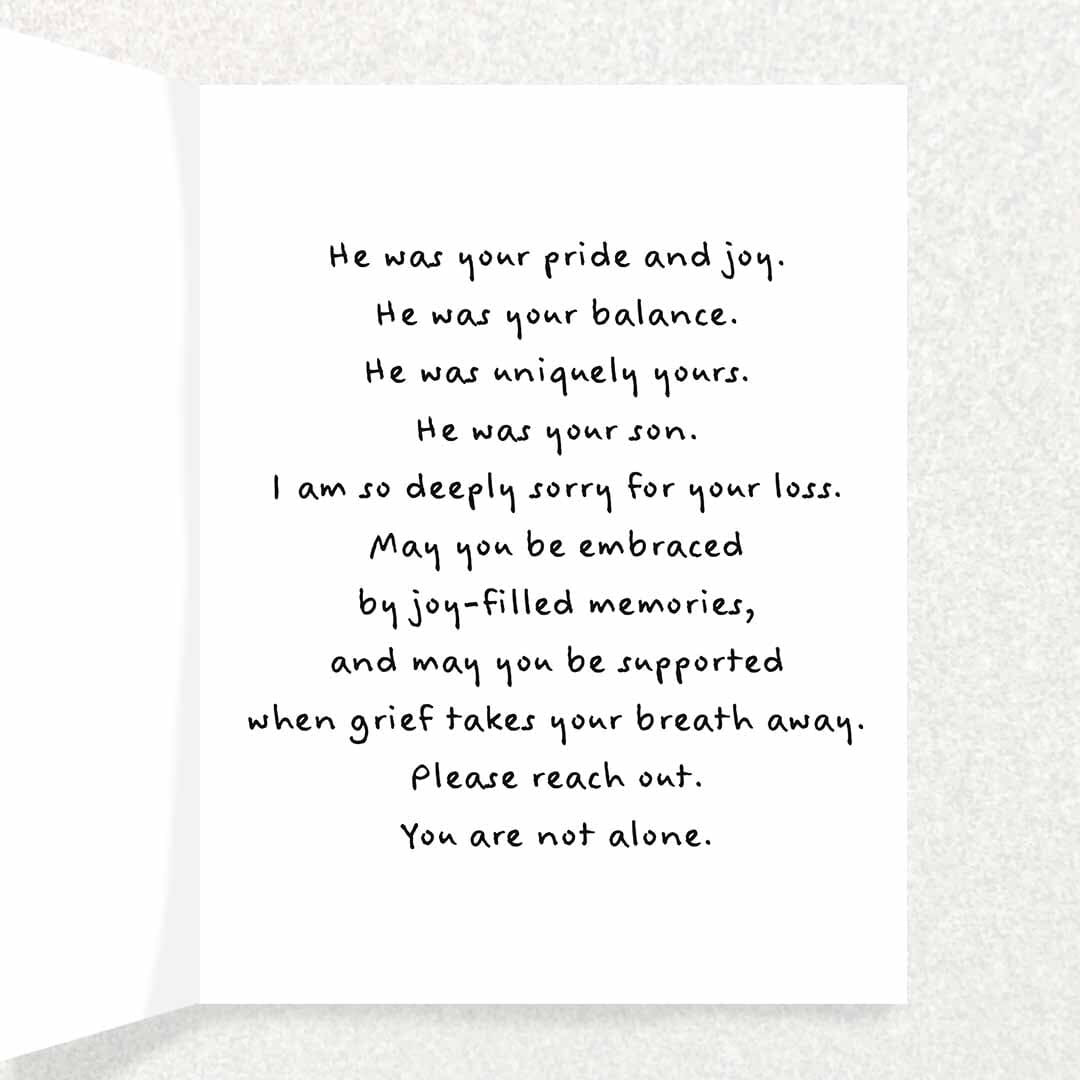 Loss of Son Sympathy Card Written Hugs Designs 