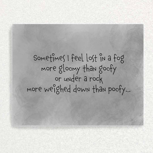 Lost in a Fog: Mental Health Support Card Written Hugs Designs 