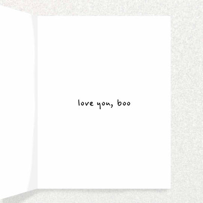 Love you, boo Card: Happy Halloween Ghost Card Written Hugs Designs 