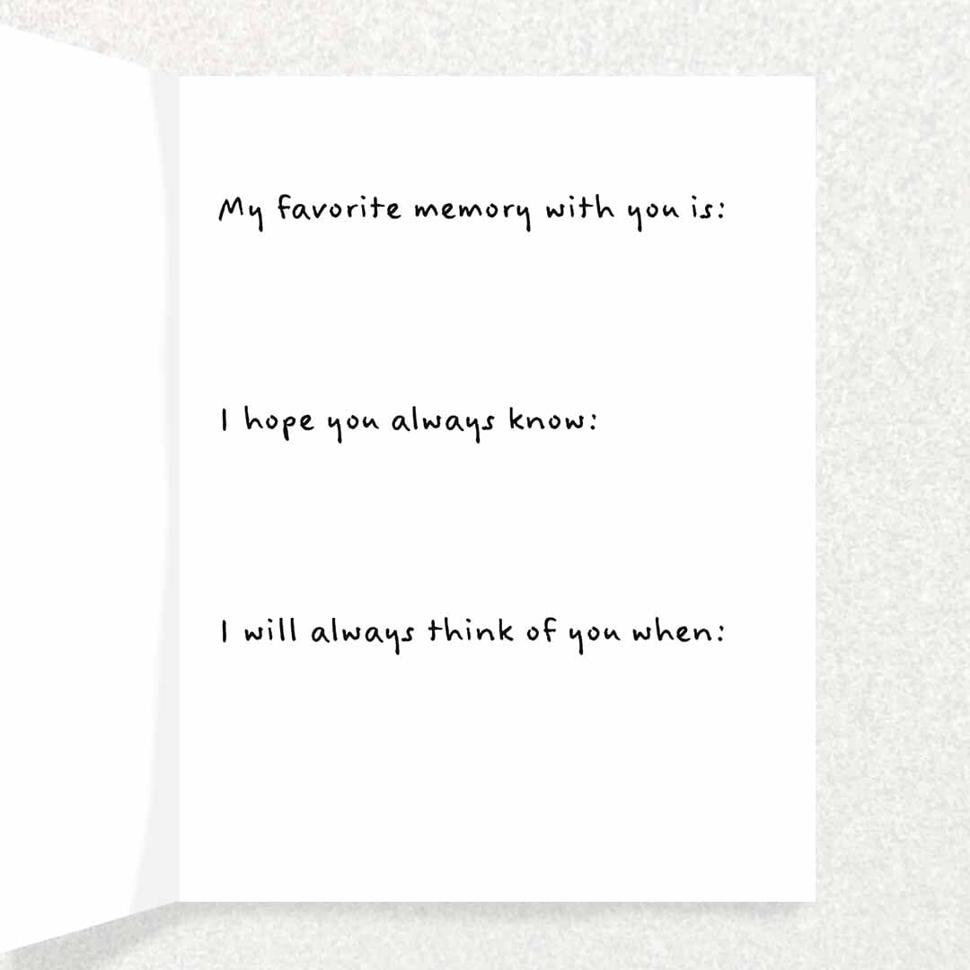 Miss You: Anticipatory Loss Prompt Card Written Hugs Designs 