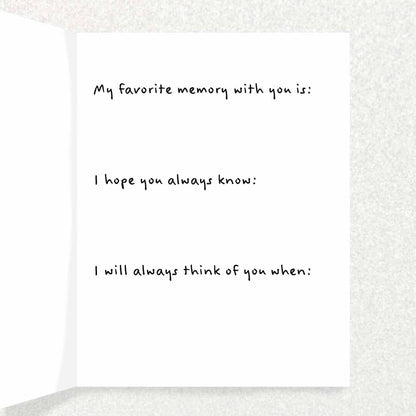 Miss You: Anticipatory Loss Prompt Card Written Hugs Designs 