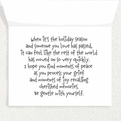 Missing Stocking: Grief and Loss Christmas Card Written Hugs Designs 