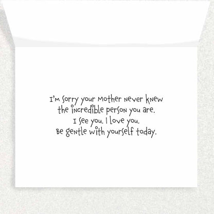 Mother Never Knew You : Mother’s Day Card Written Hugs Designs 