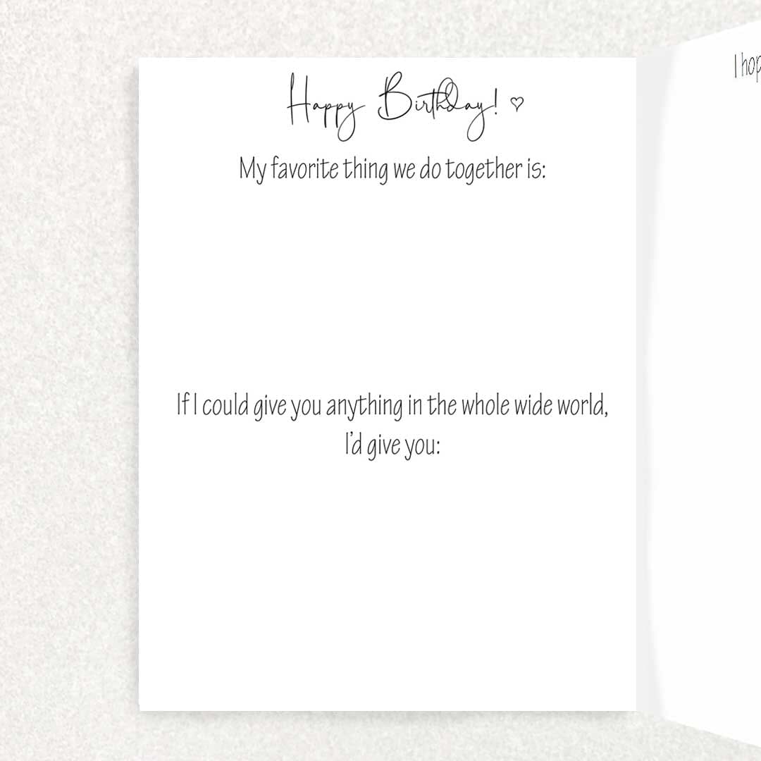 Panda Hugs Birthday: Keepsake Prompts Card Written Hugs Designs 