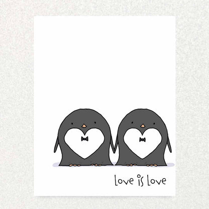Penguin Love: Pride Card Blank Inside Written Hugs Designs 