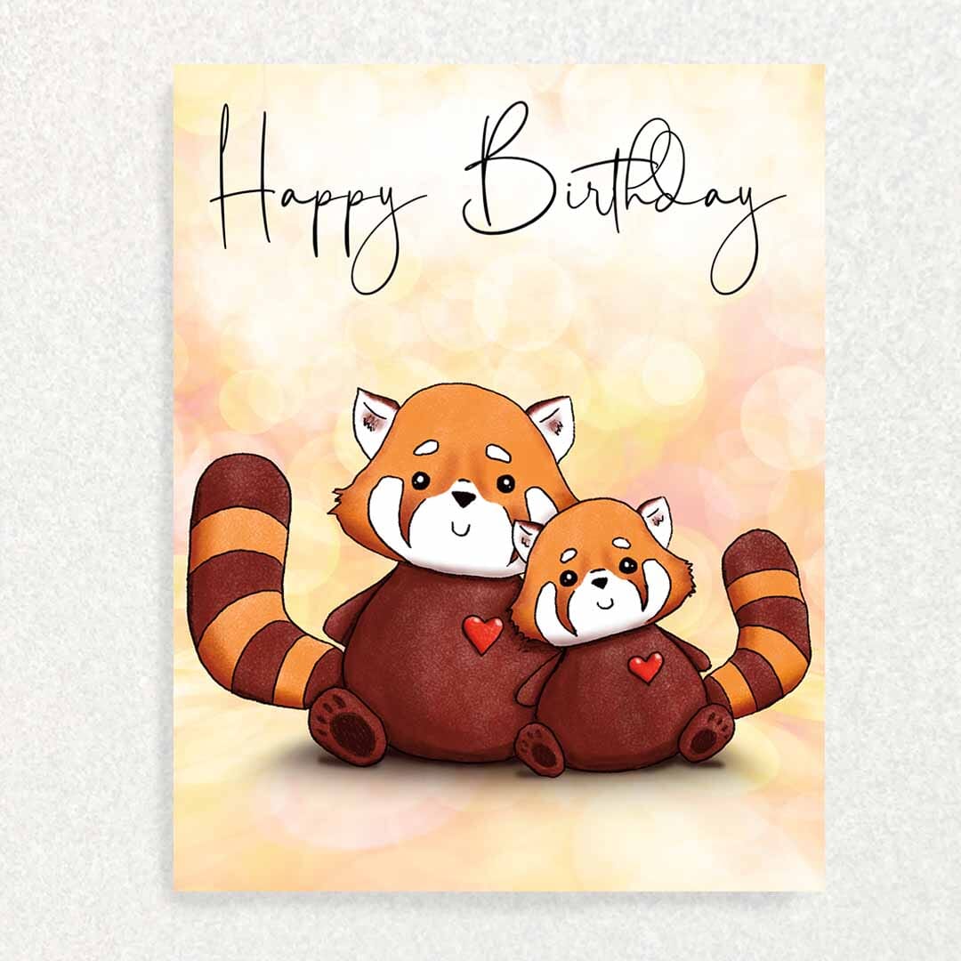 Red Panda Hugs Birthday: Keepsake Prompts Card Written Hugs Designs 