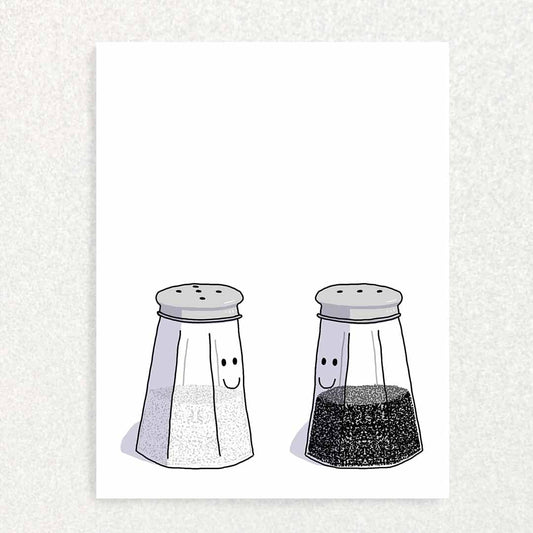 Salt and Pepper: Funny and Cute Connection Card Written Hugs Designs 