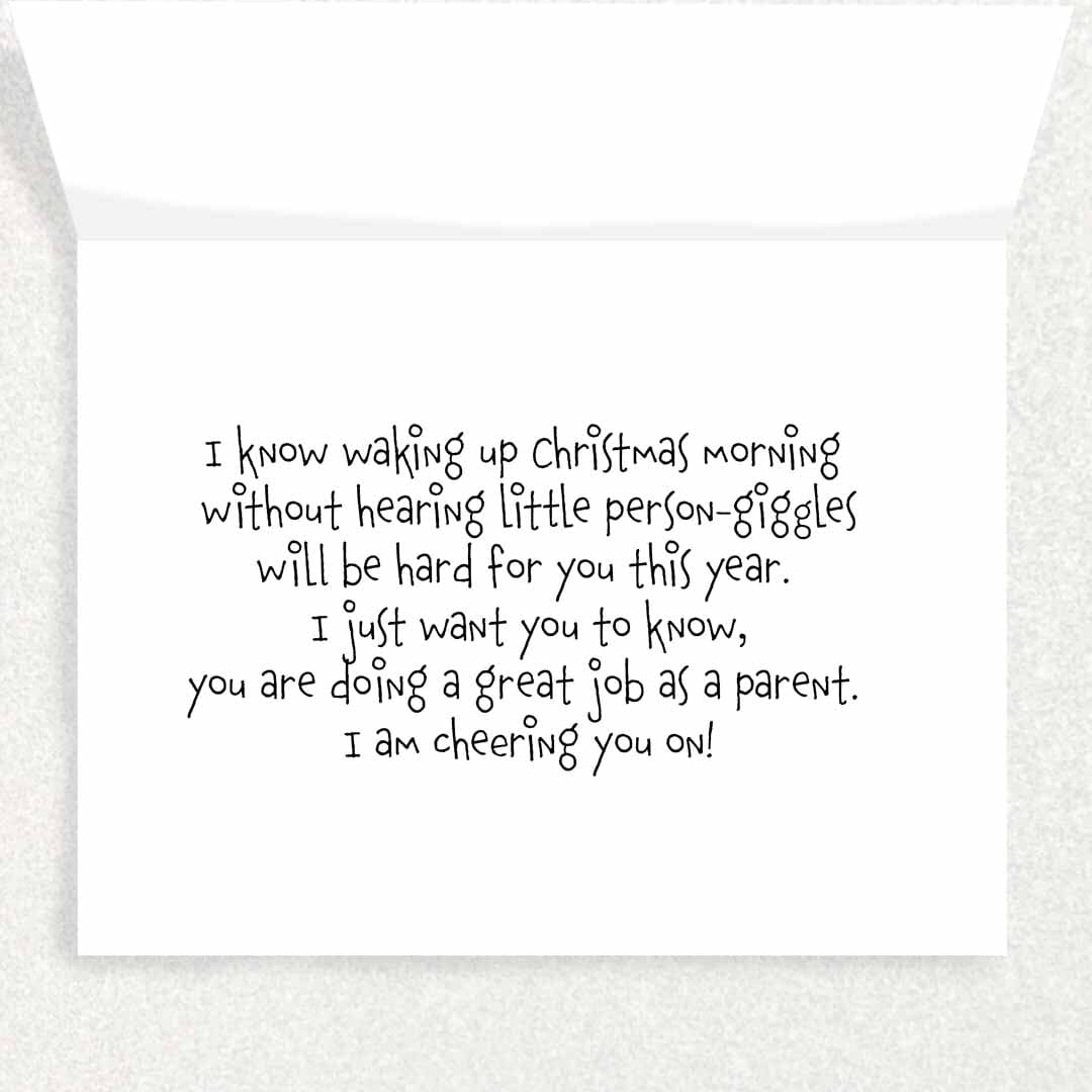 Santa Walking Away: Christmas Card Written Hugs Designs 