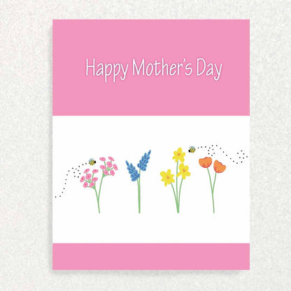 Set of 3 Mother’s Day: Keepsake Prompts Cards Solid Flowers and Bees Written Hugs Designs 