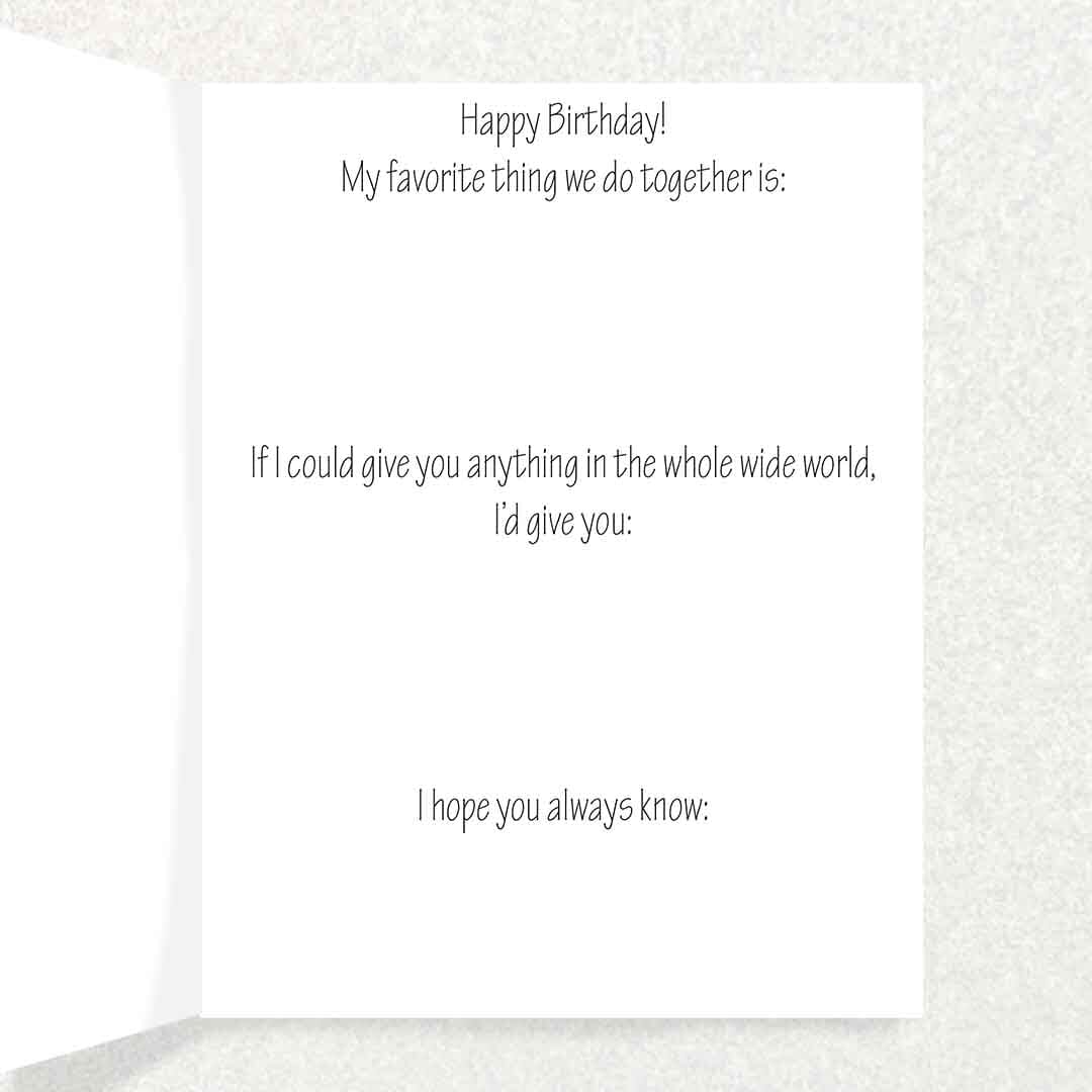 Spring Birthday Moody Vibes: Keepsake Prompt Birthday Card Written Hugs Designs 