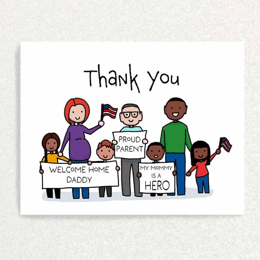 Thank a Military Family: Appreciation Card Written Hugs Designs 