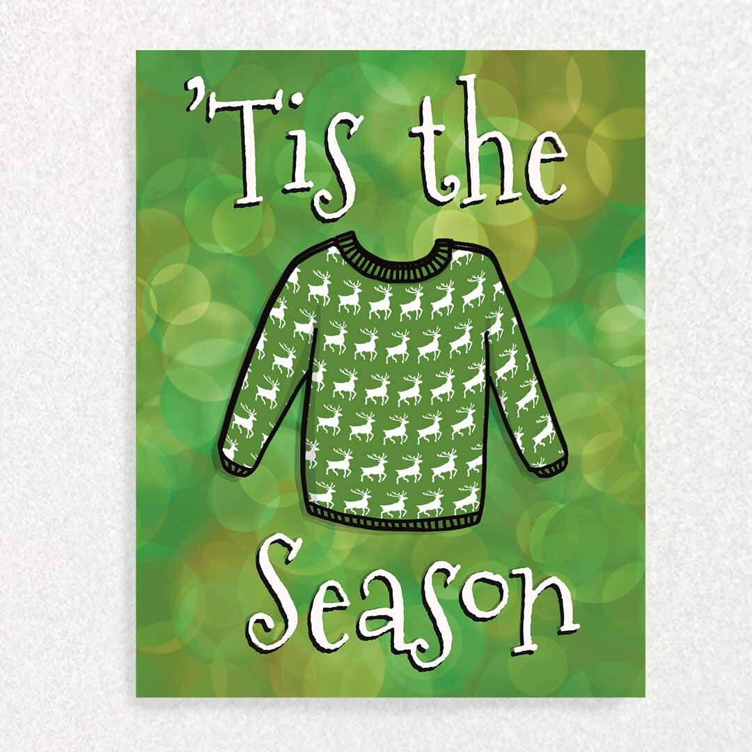Ugly Christmas Sweater Keepsake Prompt Holiday Card Written Hugs Designs 